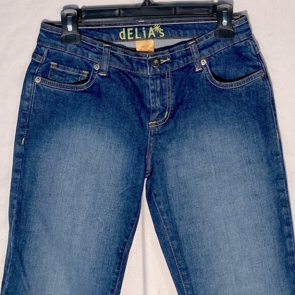 Vintage 90’s Delia*s  Flare Leg Mid Rise Jeans 3/4 - Picture 3 of 11
